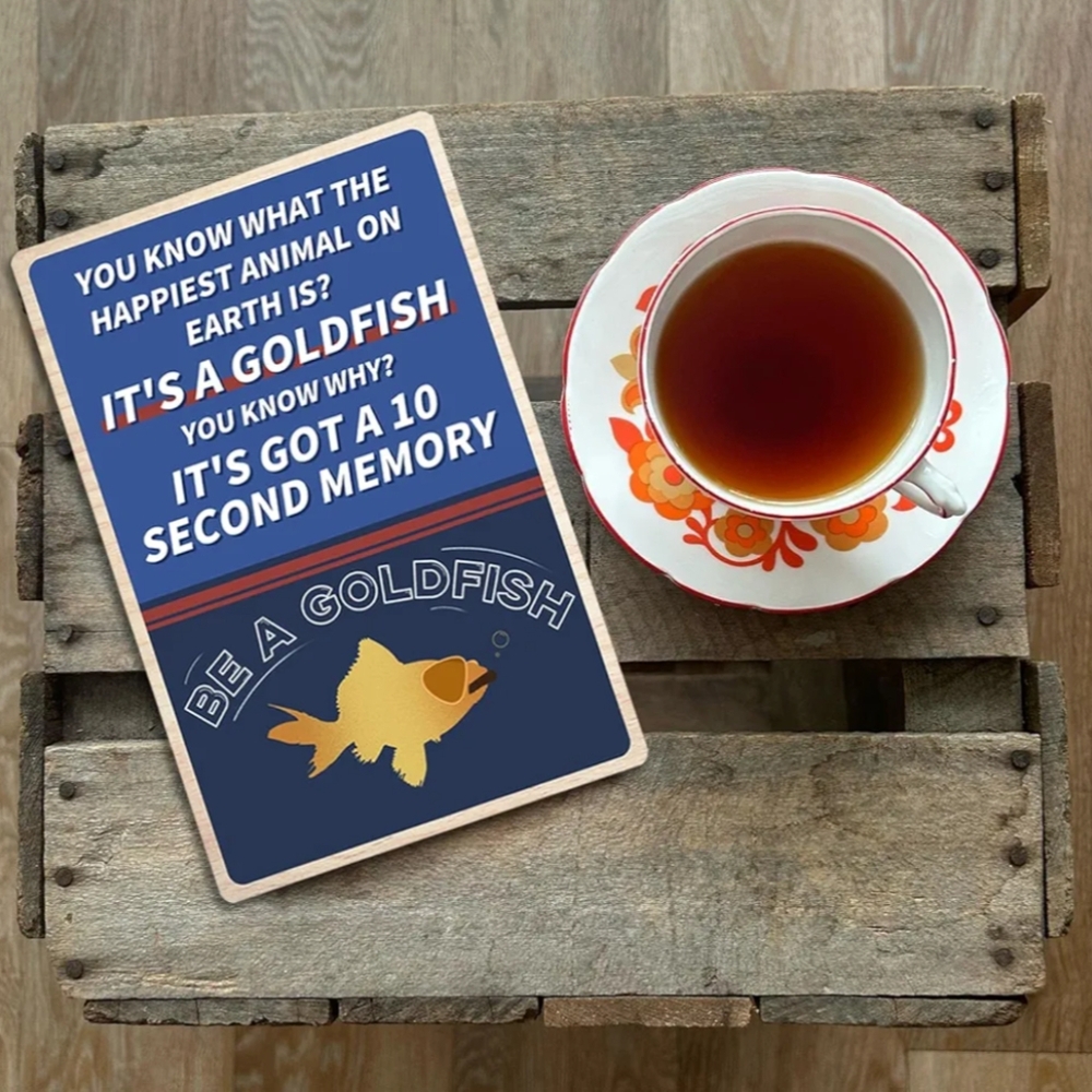 NEW IN PACKAGE Ted Lasso "Be a Goldfish" Metal Sign (12 in x 8 in)